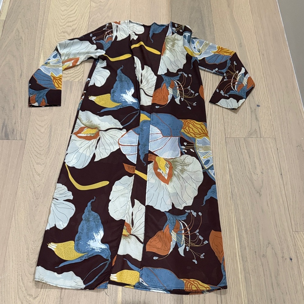 Floral 3/4  Sleeve duster